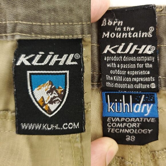 Kuhl Quick Dry Outdoor Hiking Cargo Shorts Snap Zippered Men "38" Real Waist 40 - Picture 2 of 12